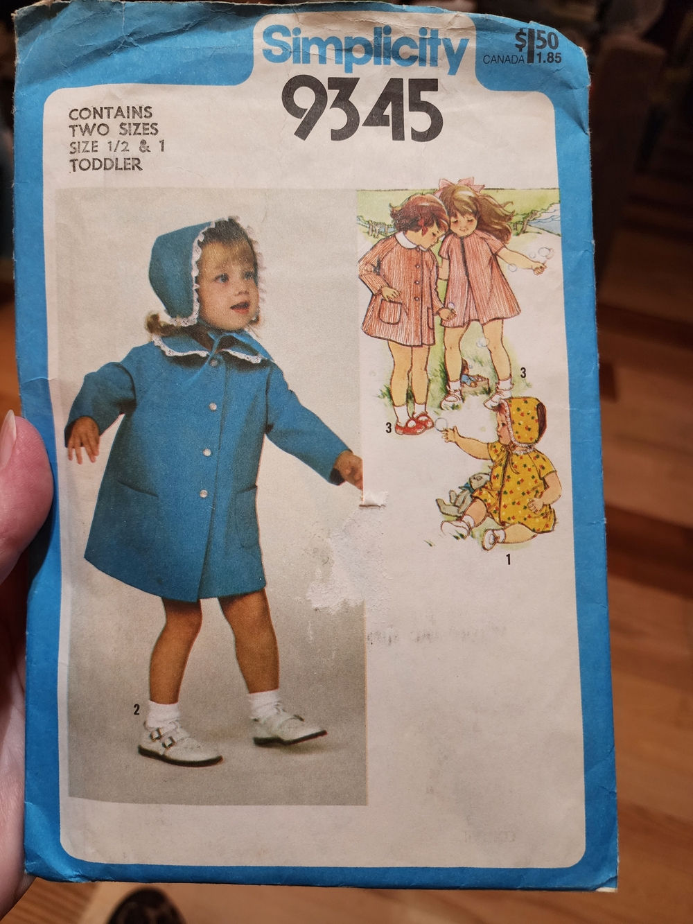 Vintage 1970's Pattern Simplicity Toddler Bonnet & Coat Bewitched Tabitha